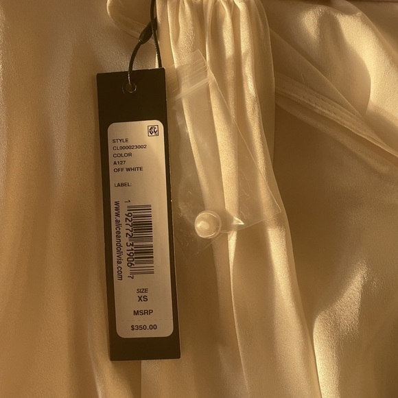 🤍 NWT Alice Olivia Ash Mock Silk-Blend Blouse - XS - Picture 4 of 4
